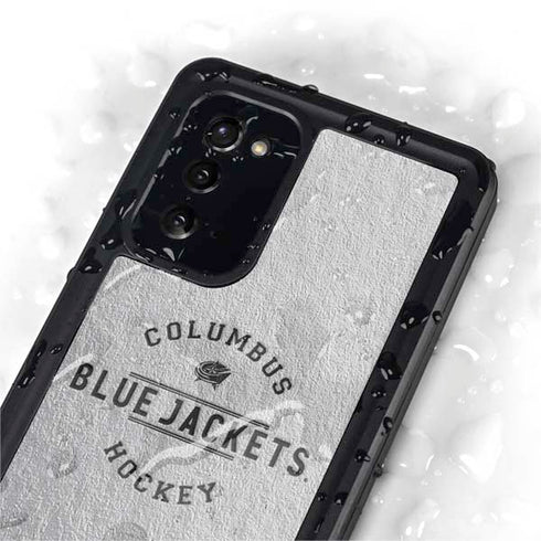 NHL Columbus Blue Jackets Black Text Galaxy Note20 5G Waterproof Case