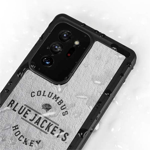 NHL Columbus Blue Jackets Black Text Galaxy Note20 Ultra 5G Waterproof Case