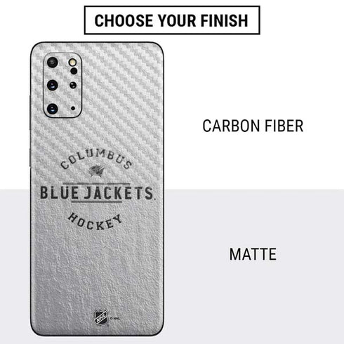 NHL Columbus Blue Jackets Black Text Galaxy S20 Plus Skin