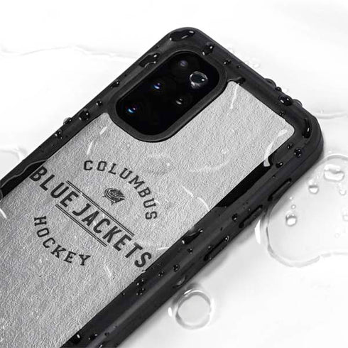 NHL Columbus Blue Jackets Black Text Galaxy S20 Plus Waterproof Case