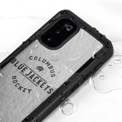 NHL Columbus Blue Jackets Black Text Galaxy S20 Waterproof Case