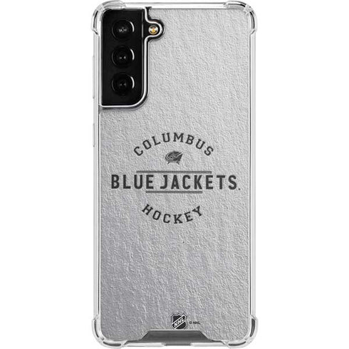 NHL Columbus Blue Jackets Black Text Galaxy S21 FE Clear Case