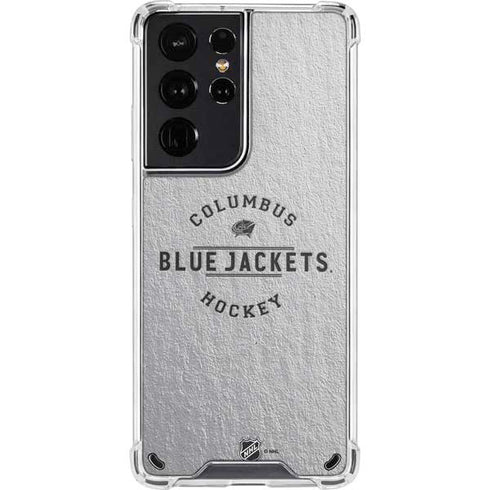 NHL Columbus Blue Jackets Black Text Galaxy S21 Ultra 5G Clear Case