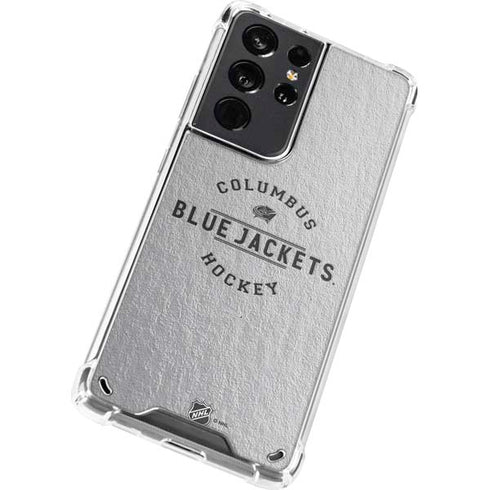 NHL Columbus Blue Jackets Black Text Galaxy S21 Ultra 5G Clear Case