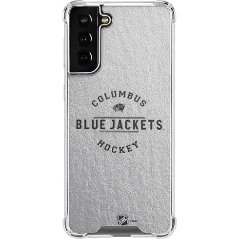NHL Columbus Blue Jackets Black Text Galaxy S22 Plus Clear Case