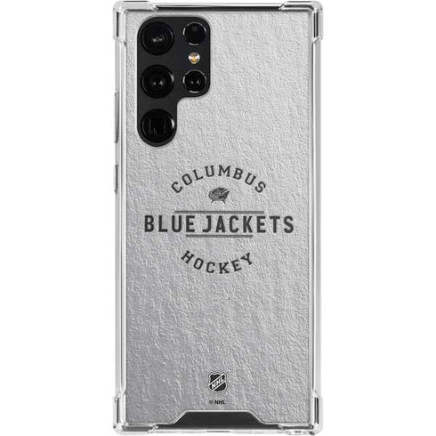 NHL Columbus Blue Jackets Black Text Galaxy S24 Ultra Clear Case