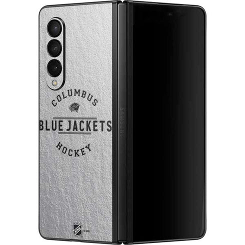 NHL Columbus Blue Jackets Black Text Galaxy Z Fold3 5G Skin