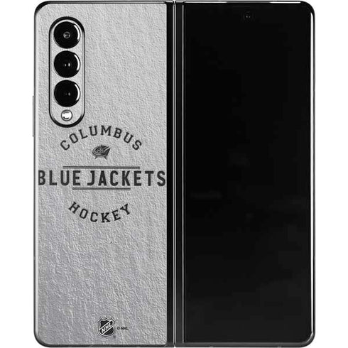 NHL Columbus Blue Jackets Black Text Galaxy Z Fold3 5G Skin