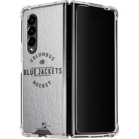 NHL Columbus Blue Jackets Black Text Galaxy Z Fold4 5G Clear Case