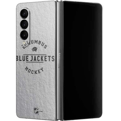NHL Columbus Blue Jackets Black Text Galaxy Z Fold4 5G Skin