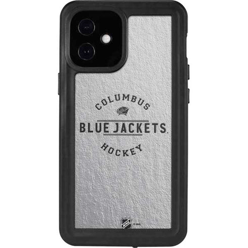 NHL Columbus Blue Jackets Black Text iPhone 12 Mini Waterproof Case