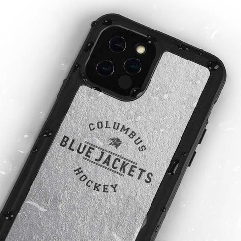 NHL Columbus Blue Jackets Black Text iPhone 12 Pro Waterproof Case