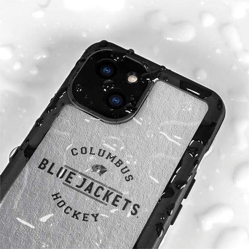NHL Columbus Blue Jackets Black Text iPhone 13 Mini Waterproof Case