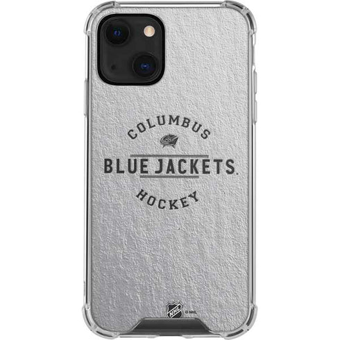 NHL Columbus Blue Jackets Black Text iPhone 14 Plus Clear Case