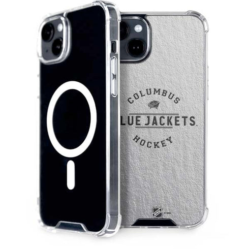 NHL Columbus Blue Jackets Black Text iPhone 15 Plus MagSafe Case