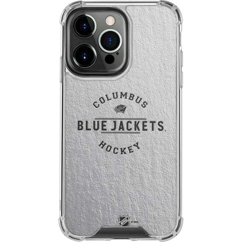 NHL Columbus Blue Jackets Black Text iPhone 14 Pro Clear Case
