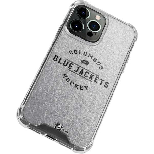 NHL Columbus Blue Jackets Black Text iPhone 14 Pro Clear Case
