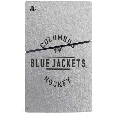 NHL Columbus Blue Jackets Black Text PS5 Slim Disk Console Skin