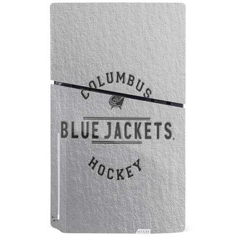 NHL Columbus Blue Jackets Black Text PS5 Slim Disk Console Skin