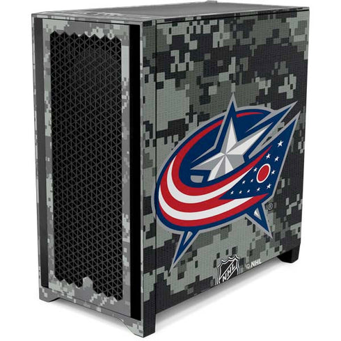 NHL Columbus Blue Jackets Camo Corsair 4000D Tempered Glass Mid-Tower ATX Case Skin