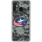 NHL Columbus Blue Jackets Camo Galaxy A21 Clear Case