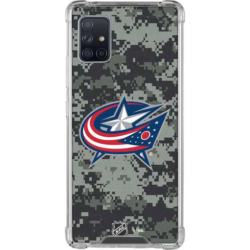 NHL Columbus Blue Jackets Camo Galaxy A51 5G Clear Case