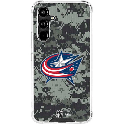 NHL Columbus Blue Jackets Camo Galaxy A54 5G Clear Case
