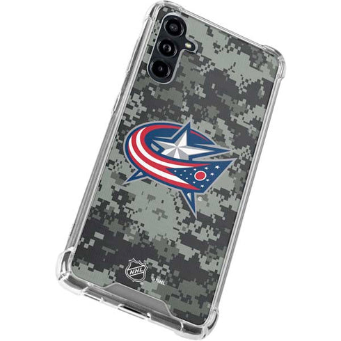 NHL Columbus Blue Jackets Camo Galaxy A54 5G Clear Case