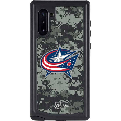 NHL Columbus Blue Jackets Camo Galaxy Note 10 Waterproof Case
