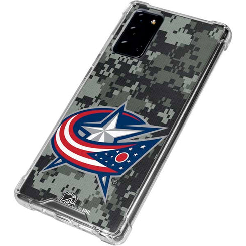 NHL Columbus Blue Jackets Camo Galaxy Note20 5G Clear Case
