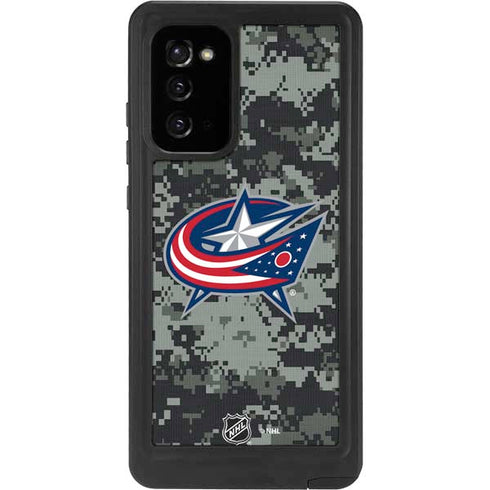 NHL Columbus Blue Jackets Camo Galaxy Note20 5G Waterproof Case