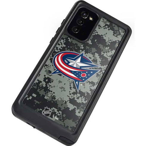 NHL Columbus Blue Jackets Camo Galaxy Note20 5G Waterproof Case