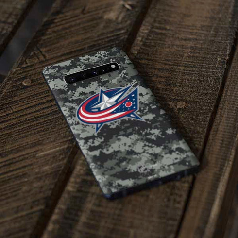 NHL Columbus Blue Jackets Camo Galaxy S10 Plus Skin