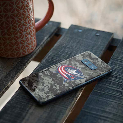 NHL Columbus Blue Jackets Camo Galaxy S10e Skin