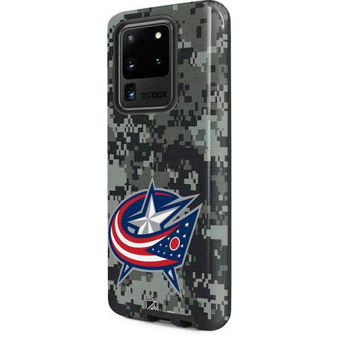 NHL Columbus Blue Jackets Camo Galaxy S20 Ultra 5G Pro Case
