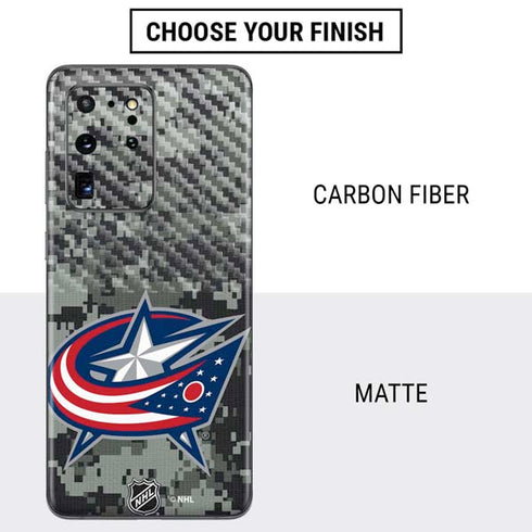 NHL Columbus Blue Jackets Camo Galaxy S20 Ultra 5G Skin