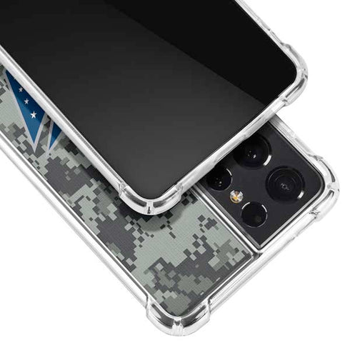 NHL Columbus Blue Jackets Camo Galaxy S21 Ultra 5G Clear Case