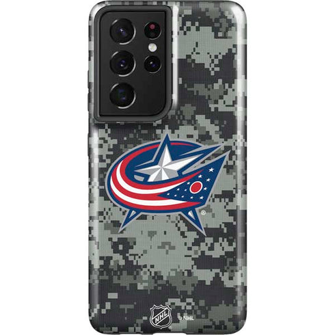 NHL Columbus Blue Jackets Camo Galaxy S21 Ultra 5G Pro Case