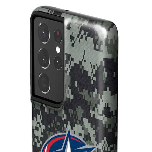 NHL Columbus Blue Jackets Camo Galaxy S21 Ultra 5G Pro Case