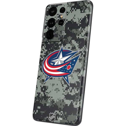 NHL Columbus Blue Jackets Camo Galaxy S21 Ultra 5G Skin