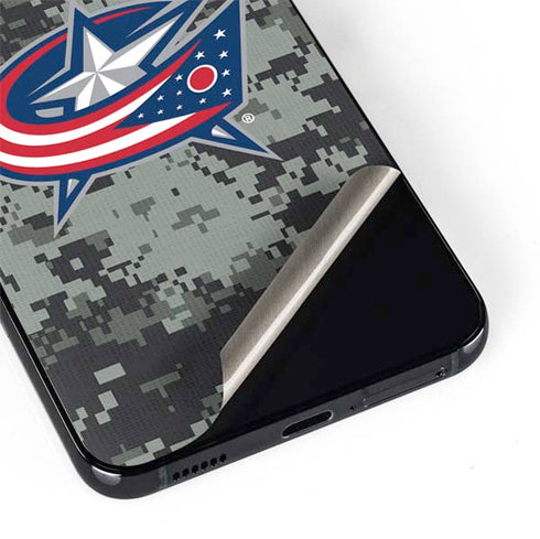 NHL Columbus Blue Jackets Camo Galaxy S22 Plus Skin