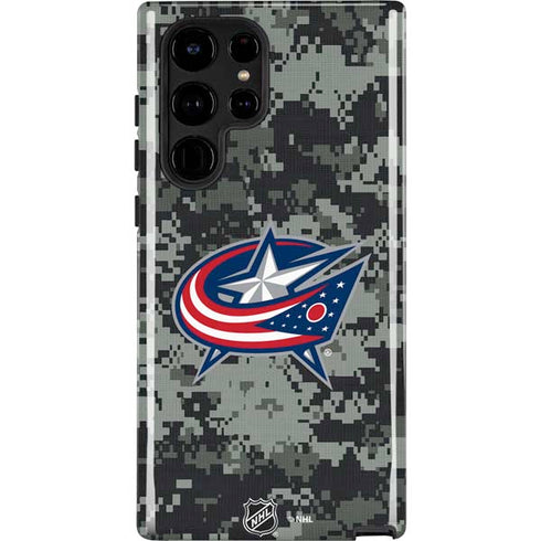 NHL Columbus Blue Jackets Camo Galaxy S22 Ultra Pro Case