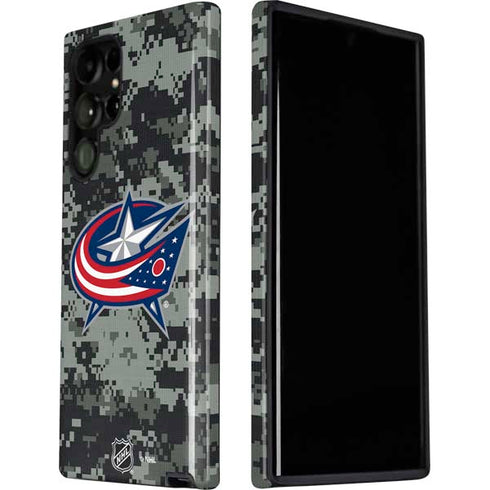 NHL Columbus Blue Jackets Camo Galaxy S22 Ultra Pro Case