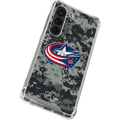 NHL Columbus Blue Jackets Camo Galaxy S23 Clear Case