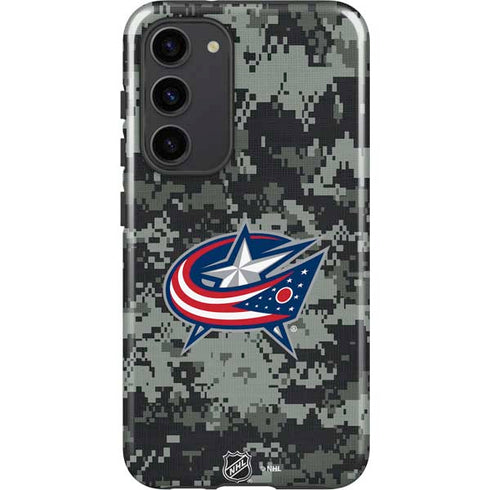 NHL Columbus Blue Jackets Camo Galaxy S23 Plus Pro Case