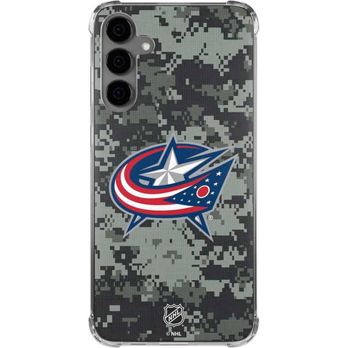 NHL Columbus Blue Jackets Camo Galaxy S24 Plus Clear Case