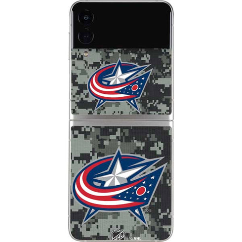 NHL Columbus Blue Jackets Camo Galaxy Z Flip3 5G Skin