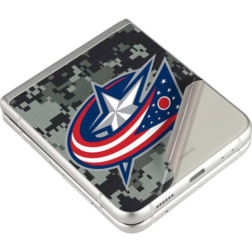 NHL Columbus Blue Jackets Camo Galaxy Z Flip3 5G Skin