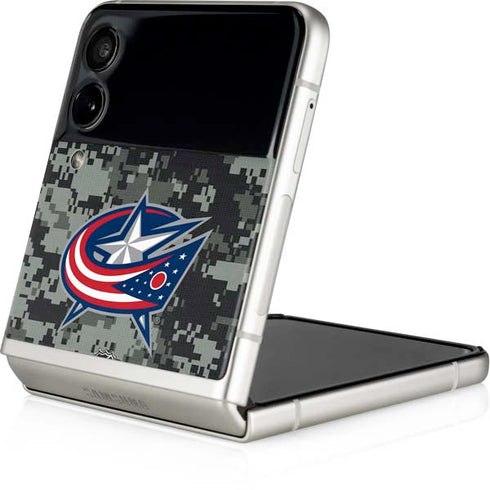 NHL Columbus Blue Jackets Camo Galaxy Z Flip3 5G Skin