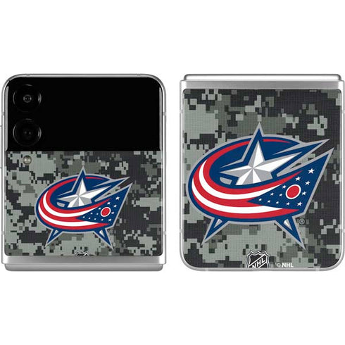 NHL Columbus Blue Jackets Camo Galaxy Z Flip4 5G Skin